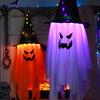 Halloween Light-up Ghost Decoration Spooky LED Witch Hat Ghost Lamp Indoor Outdoor Garden Porch Yard