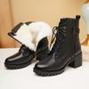 Ankle Boots Women Genuine Leather Wool Warm Winter Boots Women Large Size Anti Slip Snow Boots Women