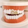 Полые Зубы Grillz Брекеты Хип-Хоп Блестящие Циркониевые Накладки на Зубы Для Женщин Мужчин Украшения Зубные Решетки