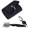 Double-Sided Retractable Golf Club Brush and Golf Towel Kit Non-Slip Handle