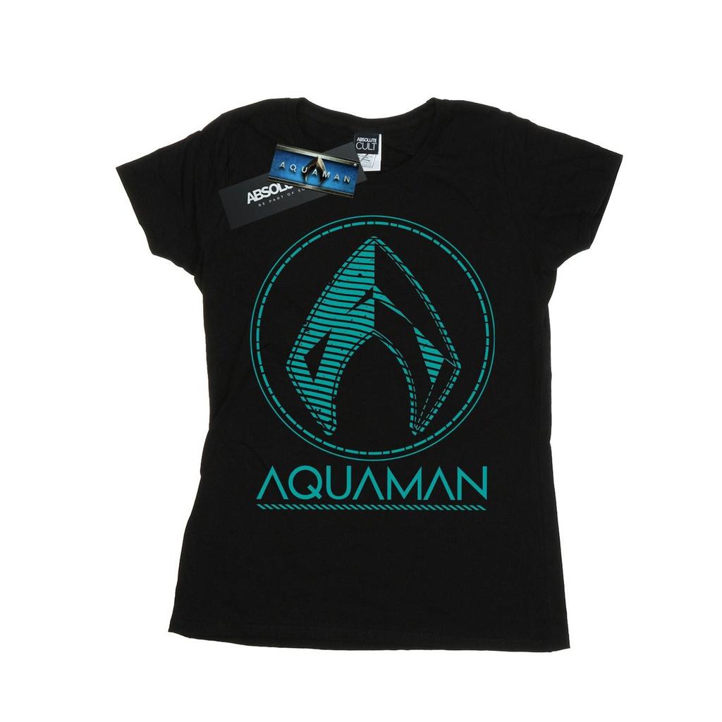DC Comics Womens/Ladies Aquaman Aqua Logo Cotton T-Shirt