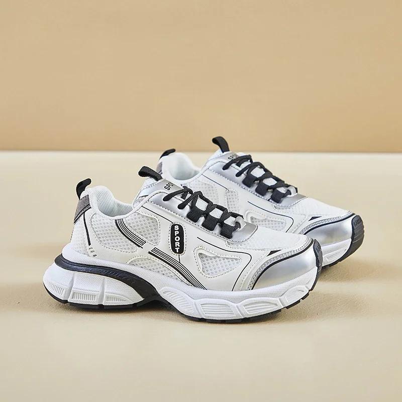 Мода 2024 года. Новые спортивные туфли на толстой подошве. Повседневные осенние дышащие сетчатые женские туфли на толстой подошве. Кроссовки для бега и тенниса. Zapatos Mujer.