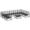 Garden Sofa Set with Cushions 10 pcs Black Aluminum
