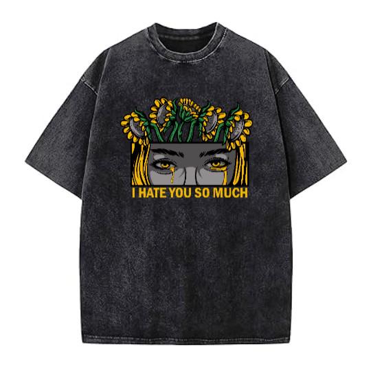 Illustration Graphics Vintage Washed T-Shirt Oversized Unisex Streetwear P1-13V