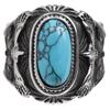 [sakuto] ring men's ring eagle eagle turquoise stainless steel native American accessories (17)