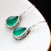 Модные серьги из стерлингового серебра 925 пробы с натуральным хризопразом и маленькими каплями воды, тайские серебряные серьги