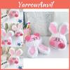 Adorable Plush Doll Car Pendant For Girls With Cute Bunny Head Detachable Keychain