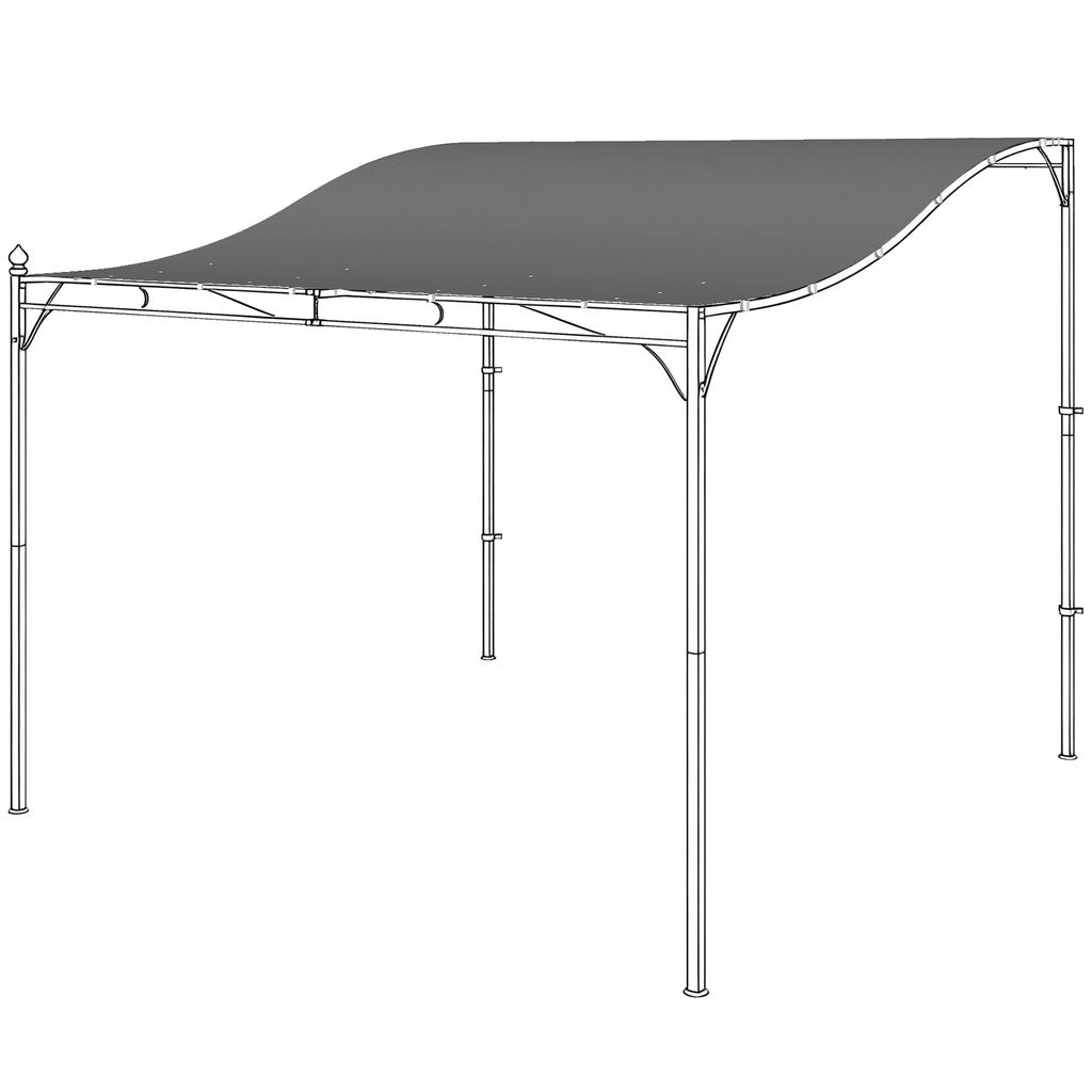 Replacement Roof for Pergola Sun Sail for Patio Roofing Replacement Roof Tarp for 3 x 3 m Gazebo 298x293 cm Dark Grey
