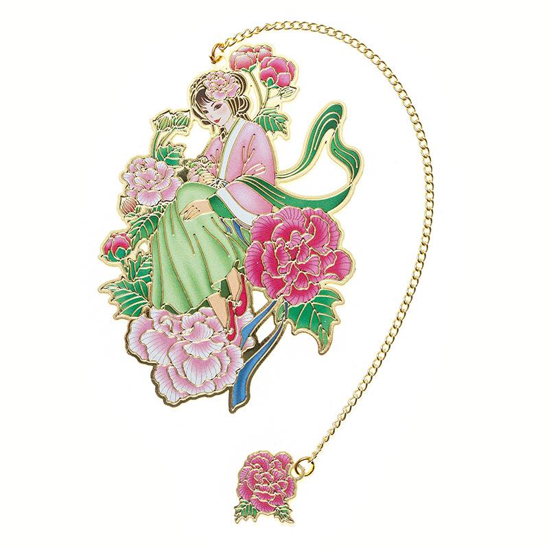 Китайские мифологические сказочные закладки, красивые полые латунные закладки, закладки с цветочной феей, канцелярские принадлежности для девочек