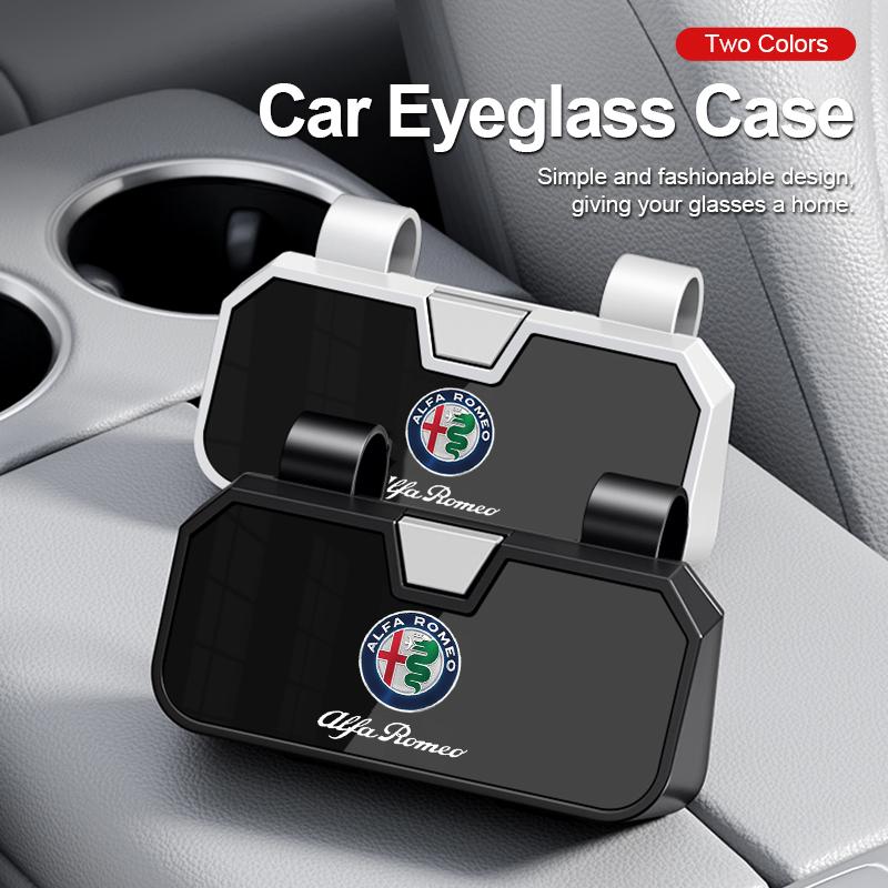Car Sun Visor Sunglasses Case Glasses Organizers Box For Alfa Romeo STELVIO Giulia 159 Giulietta 147 Mito 156 MTO Car AccessorieNO7