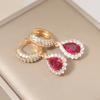 Sparkly Yellow Zirconia Teardrop Earrings for Women Fashion Earring Jewelry Wedding Party Accessories