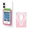 Hammy iFace MagSynq Card Wallet with MagSafe Compatible Wallet with Two Card Transparent MagSafe and Contactless IC Card Touch (Clear/Pink) [Slim