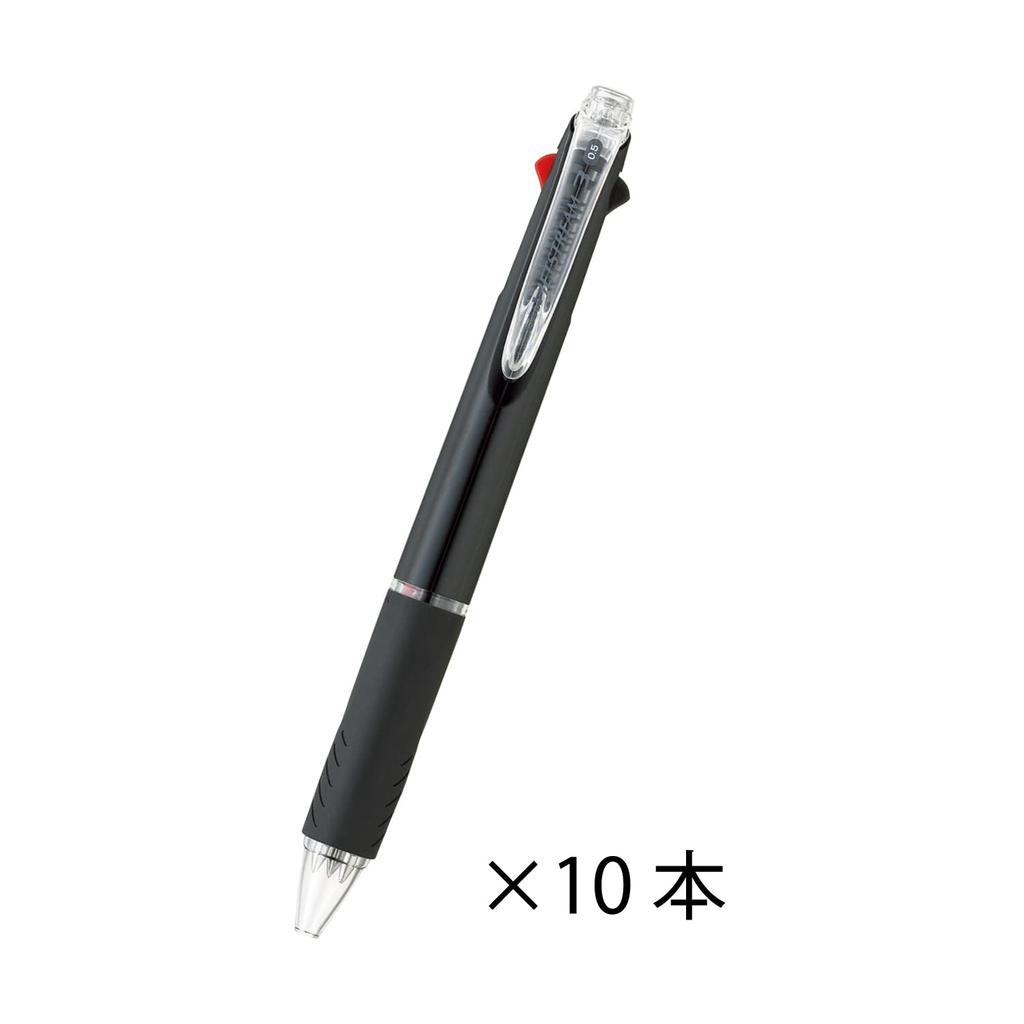Mitsubishi Pencil 3 Color Ballpoint Pen Jet Stream 10 Pieces Black Easy To Write 10P 0.5 SXE340005.24
