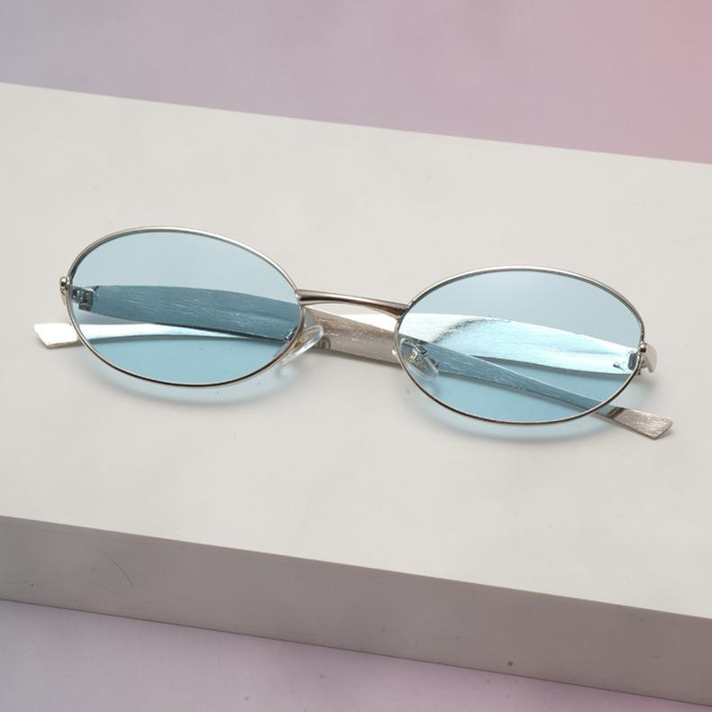 Овальные Безрамные Солнцезащитные Очки с Гранированной Кромкой Модные Очки UV400 Маленькая Рамка Gafas De Sol Дизайн с Индивидуальностью
