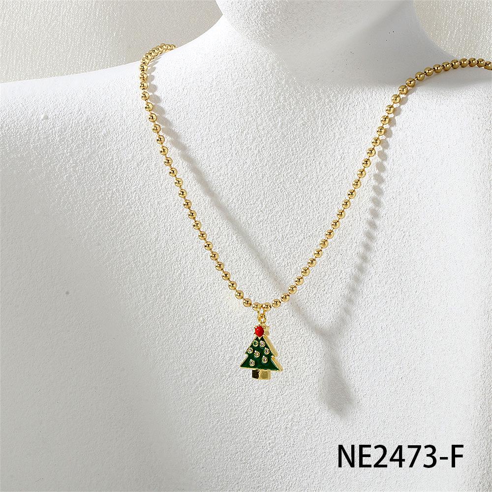 Рождественская коллекция: Ожерелье из бусин с шармами в виде дерева, снеговика, Санты, оленя, венка, перчаток и носков