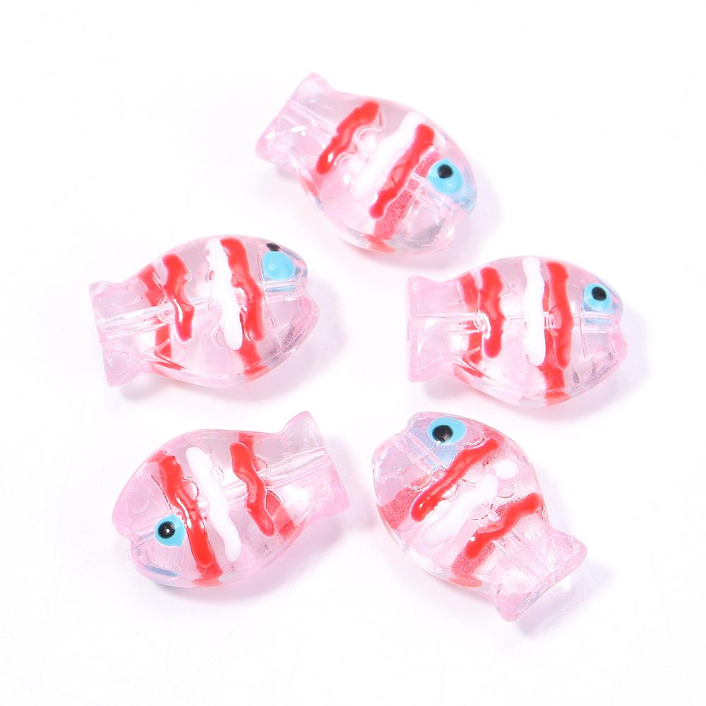5 шт./лот Разноцветные ручной работы Lampwork Бусины Милые Мультяшные Морские Рыбки Россыпью Стеклянные Бусины Для DIY Модного Браслета Серьги Украшения