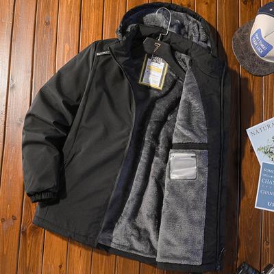 Мужская повседневная куртка больших размеров на осень и зиму с капюшоном, уличная альпинистская куртка, утепленная теплая спортивная куртка