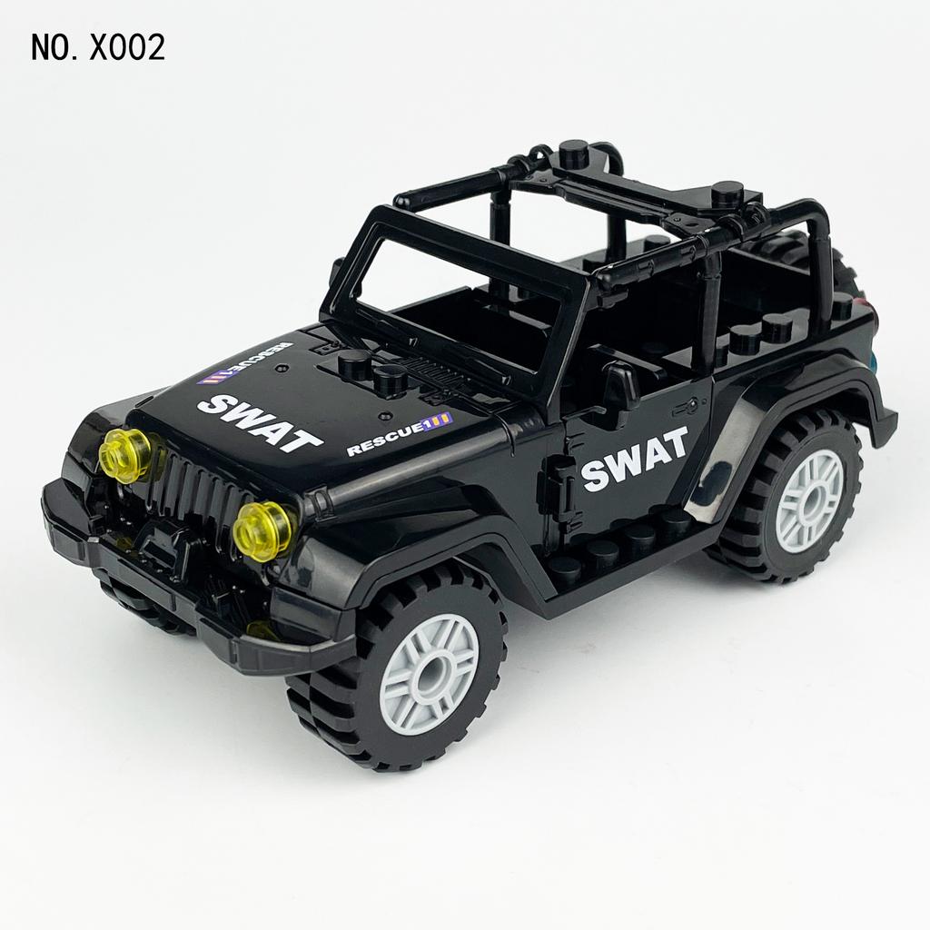 Special Police Patrol Car Building Blocks Toy Special Police Doll Weapon Accessories