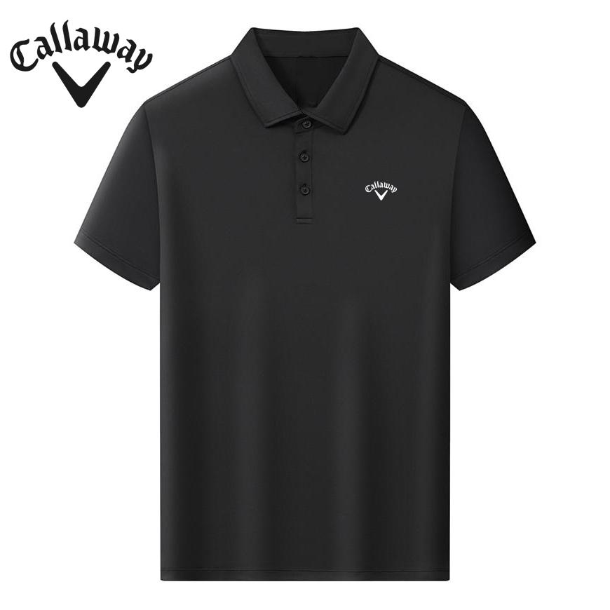 Callaway 2025 Летняя вышивка Высококачественная повседневная рубашка-поло для гольфа в спортивном стиле с однотонными лацканами