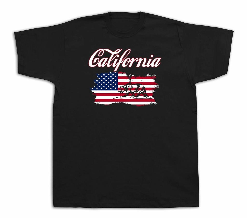 California Flag souvenir tourist spots city sites t shirt funny casual tee
