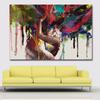 Abstract Couple Hugging Together Love Kiss Oil Painting Canvas Posters and Prints Wall Art Pictures for Living Home Room Cuadros No Frame