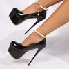 Мода 35-45 Большой размер Женская мода Высокий каблук Новые платформы 16 см Высокий каблук Женские Сексуальные Туфли для вечеринки для танца на пилоне Одинарные туфли Tacones