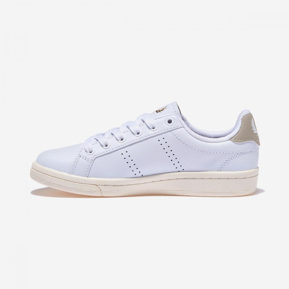Fred Perry B721 Leather B6312 White Light Oyster  T32 