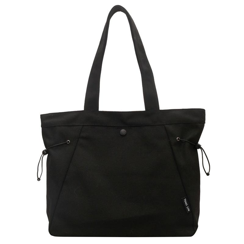 Однотонная холщовая сумка, женская сумка через плечо большой емкости, портативная большая сумка