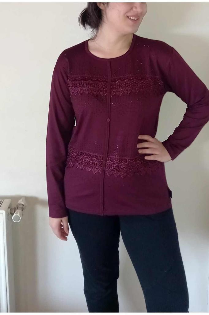 Женская блузка большого размера, гипюровая трендовая блузка для мамы