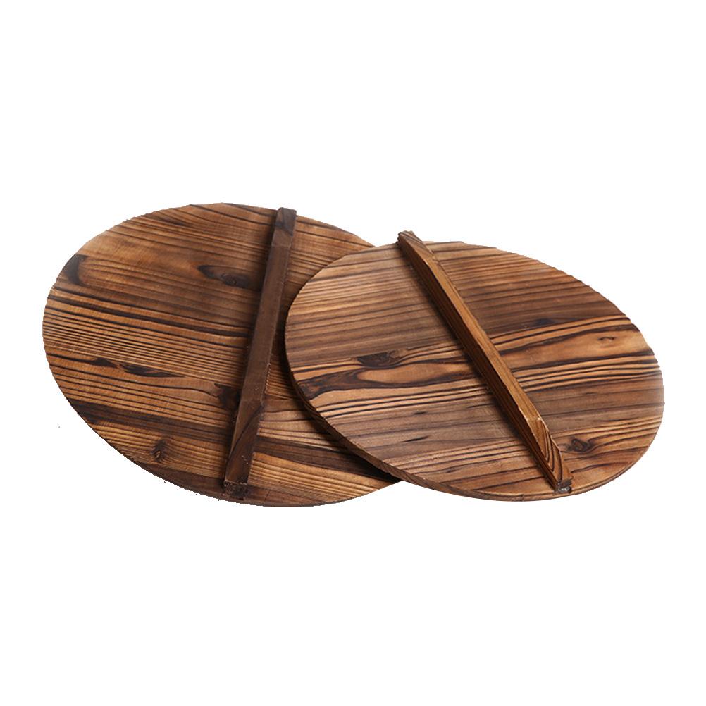 Деревянная крышка для кастрюли, защита от брызг масла, защита от ожогов, кухонный инструмент для приготовления пищи, термостойкая, большая ручка