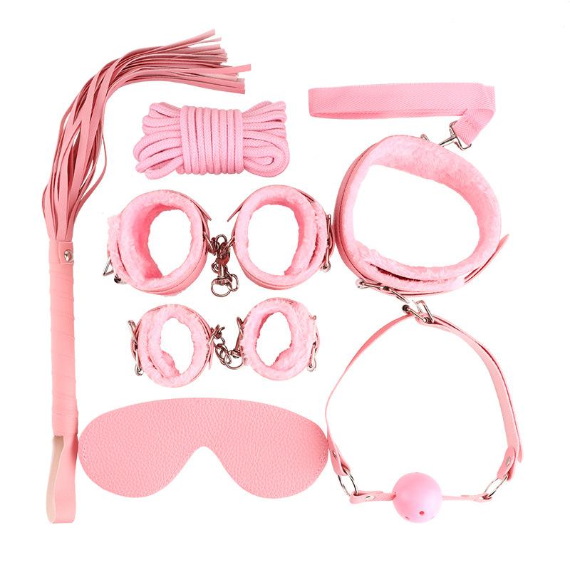 Сексуальные кожаные комплекты БДСМ, плюшевые секс-связывания, наручники, секс-игры, кнут, кляп, игрушки для взрослых, экзотические аксессуары, секс-игрушки для