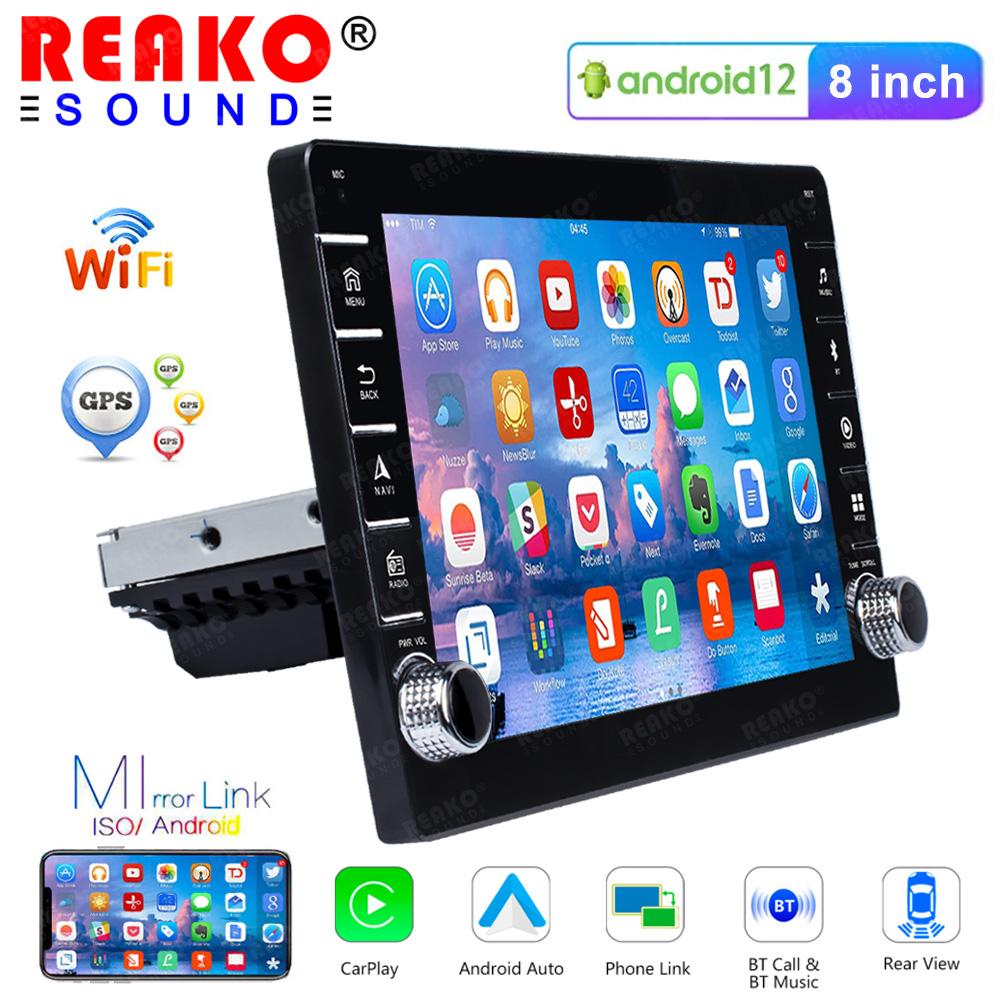 Reakosound 8 Inch Car Radio 1 Din Wireless CarPlay Android Auto Car Multimedia Player Bluetooth Video MP5 Player 8" Touch Screen Wifi HD Video FM