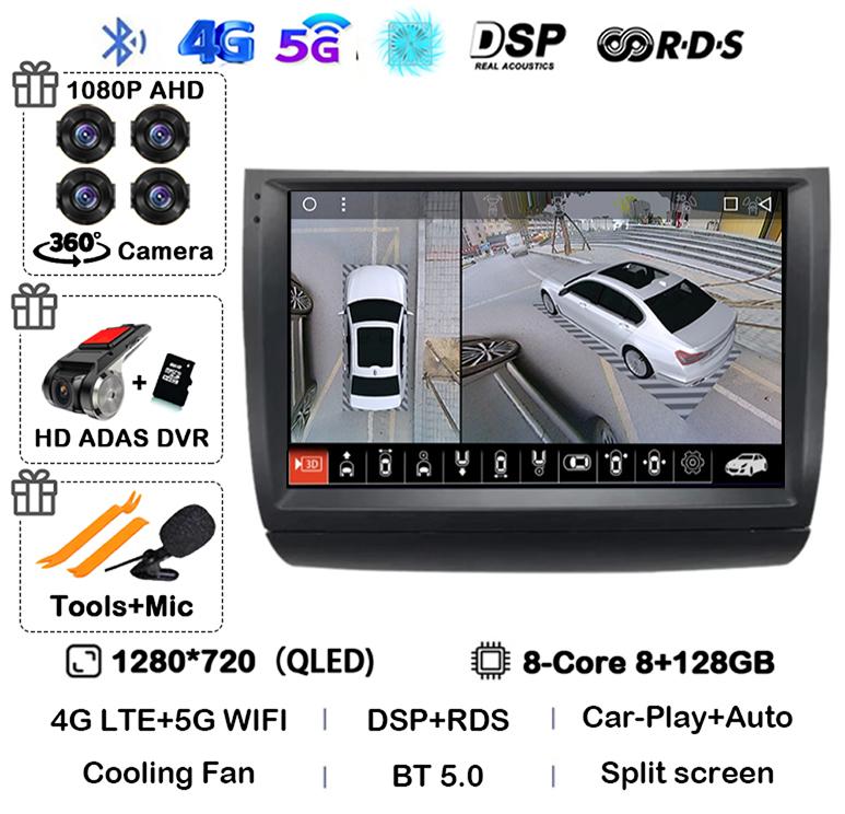 Android 14 Carplay Auto WIFI+4G автомобильное радио для Toyota Prius 20 2002-2009 мультимедийный проигрыватель GPS стерео 360 камера головное устройство аудио