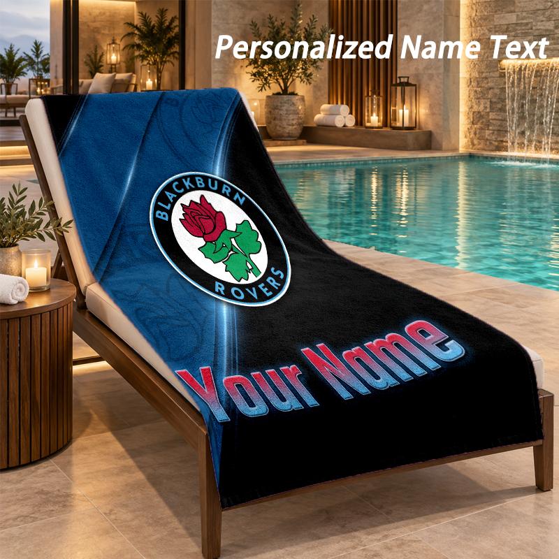 Custom Text Blackburn Rovers Football Print Beach Towel Large Towel For Home Bathroom Beach