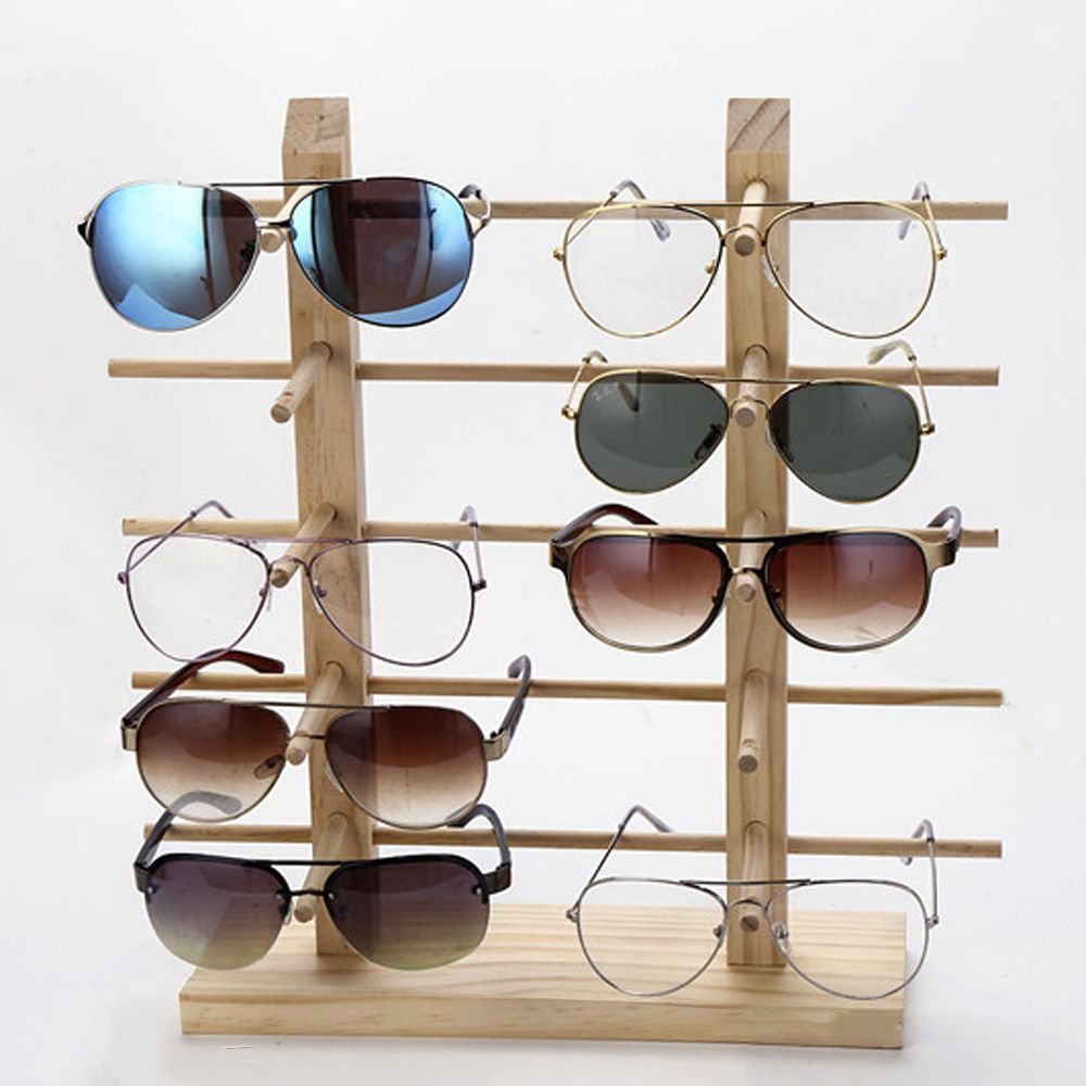 Saving Shelf Multi Layers Wood Exhibition Frame Eyeglasses Display Stands Glasses Shelf Holder Sunglasses Storage Rack