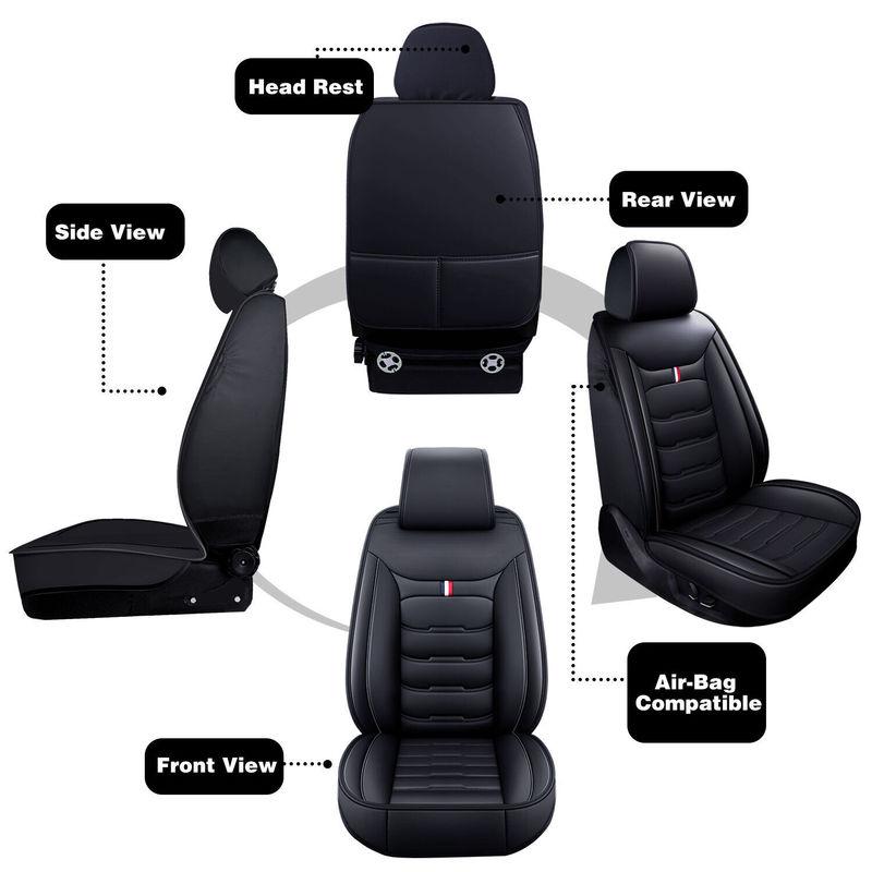 Full Set 5-Seat Protector Cushion For Cadillac Leather Car Seat Cover Front Rear