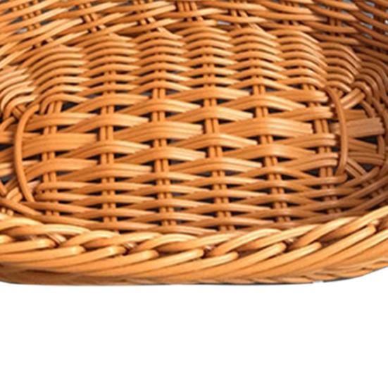 Storage Basket Food Grade Quick Drainage Oval Safe Curved Artificial Rattan Braided Food Basket Household Supplies