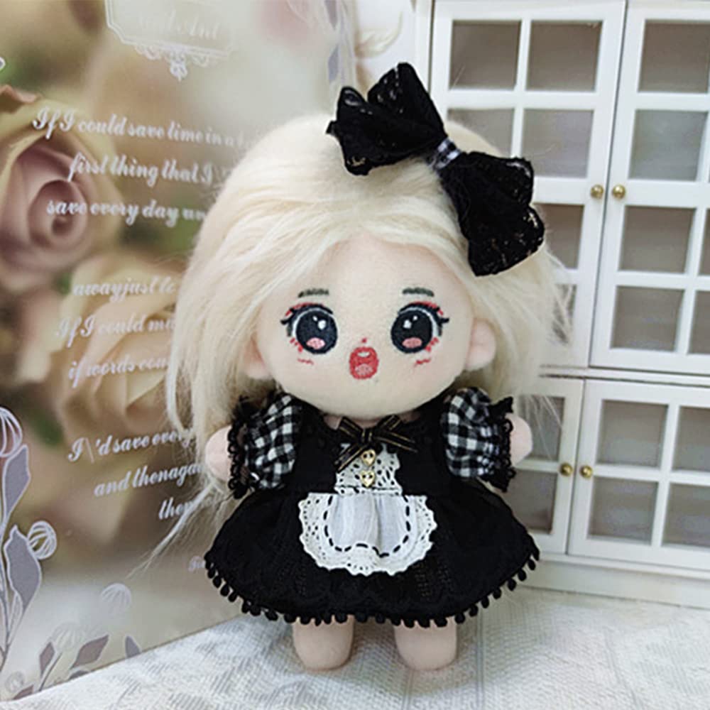 niannyyhouse 10cm Plush Black Mesh Interchangeable Cotton Doll Clothes Clothes, Dress,