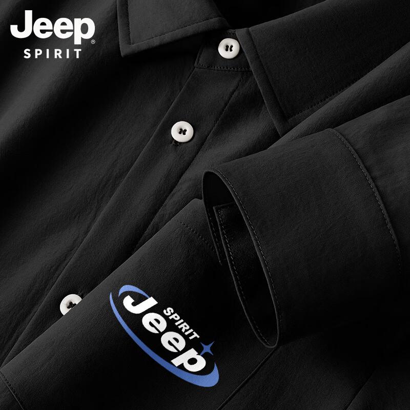 JEEP SPIRIT Men's Ice Silk Long Sleeve Casual Shirt