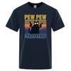 Pew Pew Madafakas Tshirt Men Short Sleeve Novelty Funny Cat T Shirt Cotton Oversize Tops Shirts Tee T-Shirt Crew Neck Streetwear