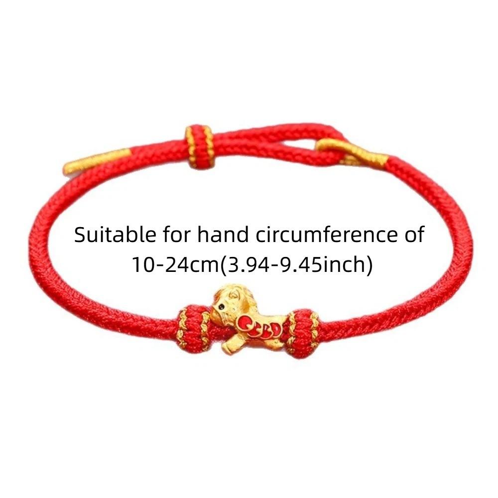 Blessing Horse Bead Bracelet Chinese Style Red Rope Bracelet Lucky Pony Fortune Bracelet  Girls