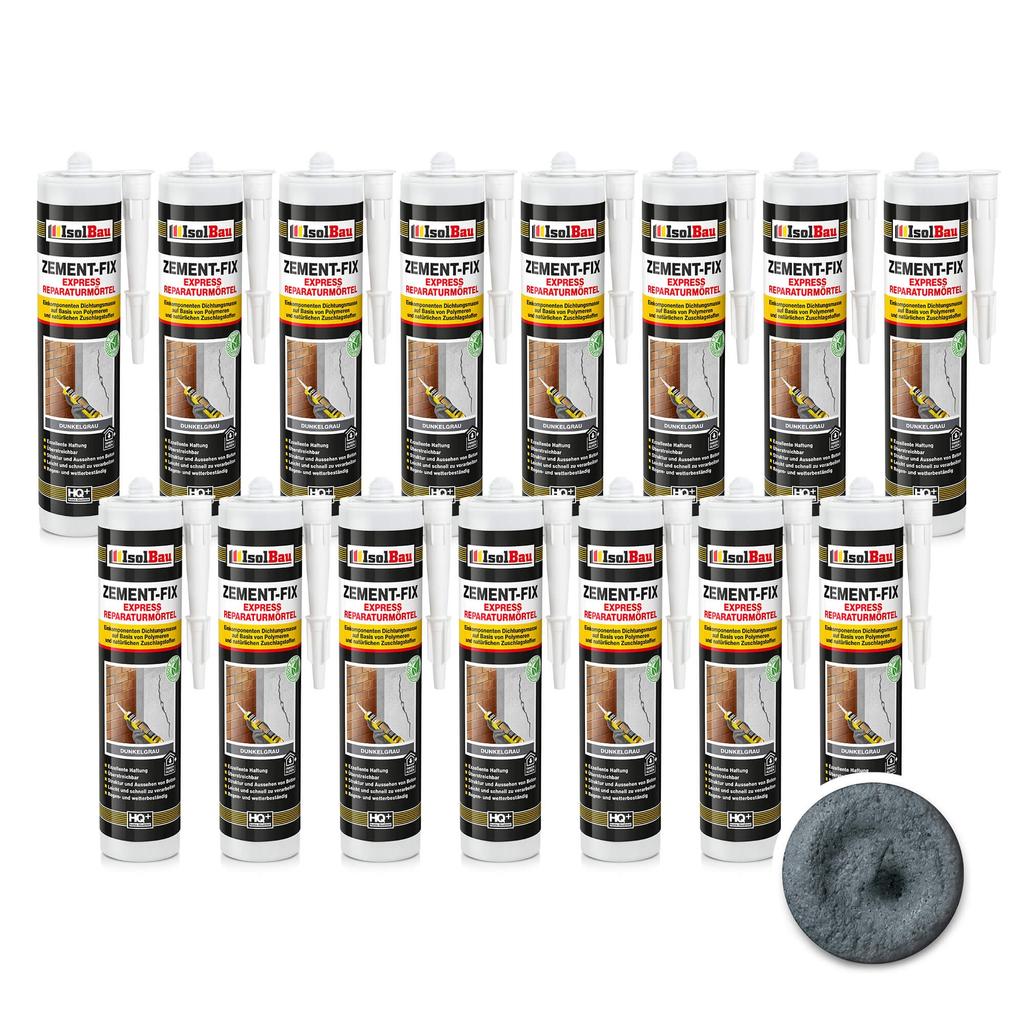 IsolBau Zement-Fix Repair and Sealing Mortar Dark Gray 15 x 300ml