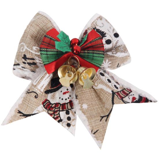 Рождественский бант-подвеска с колокольчиками, звонкий цветной бант из ленты, подвесное украшение на елку, подарок ручной работы, веселое рождественское украшение для дома