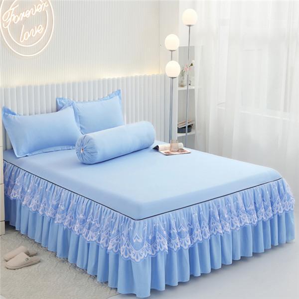 2024 New Luxury Lace Bed Skirt Mattress Cover 3PCS Bed Sheet With 2 Pillowcases Bedspread Fitted Sheet Bedding Set