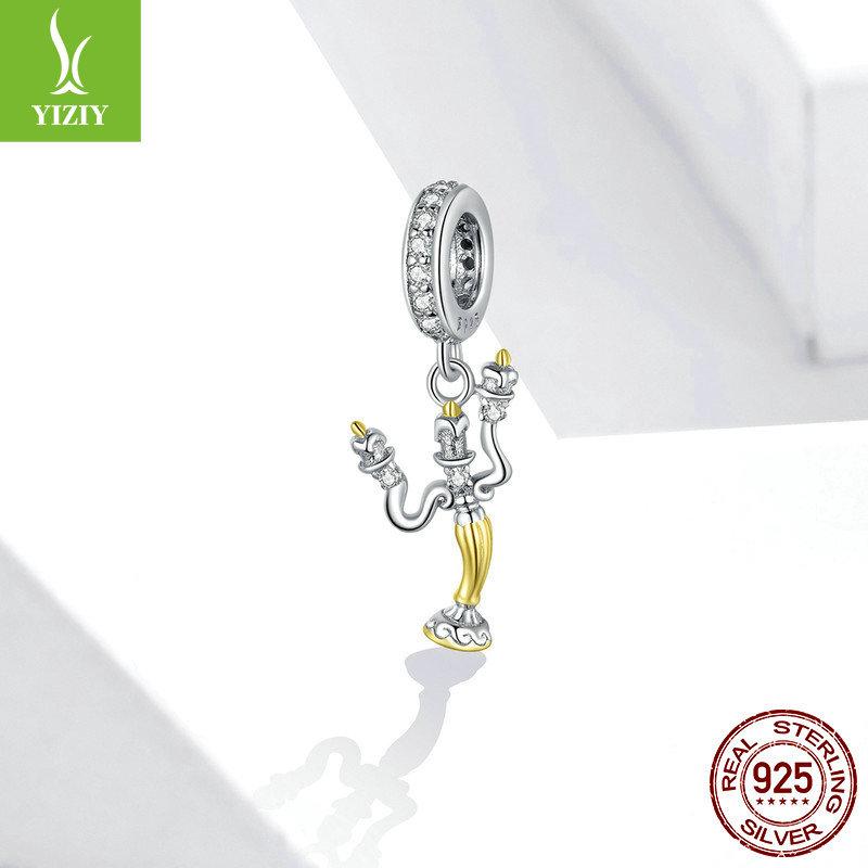 Electroplated Magic Candlestick Diy Beaded Accessory, Fairy Tale S925 Silver Pendant Bsc319