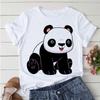 Kawaii Tee Casual Graphic Panda Print T-Shirt Women Harajuku Tops Casual Basic Tshirt Summer Female White T Shirt Ladies Cloth