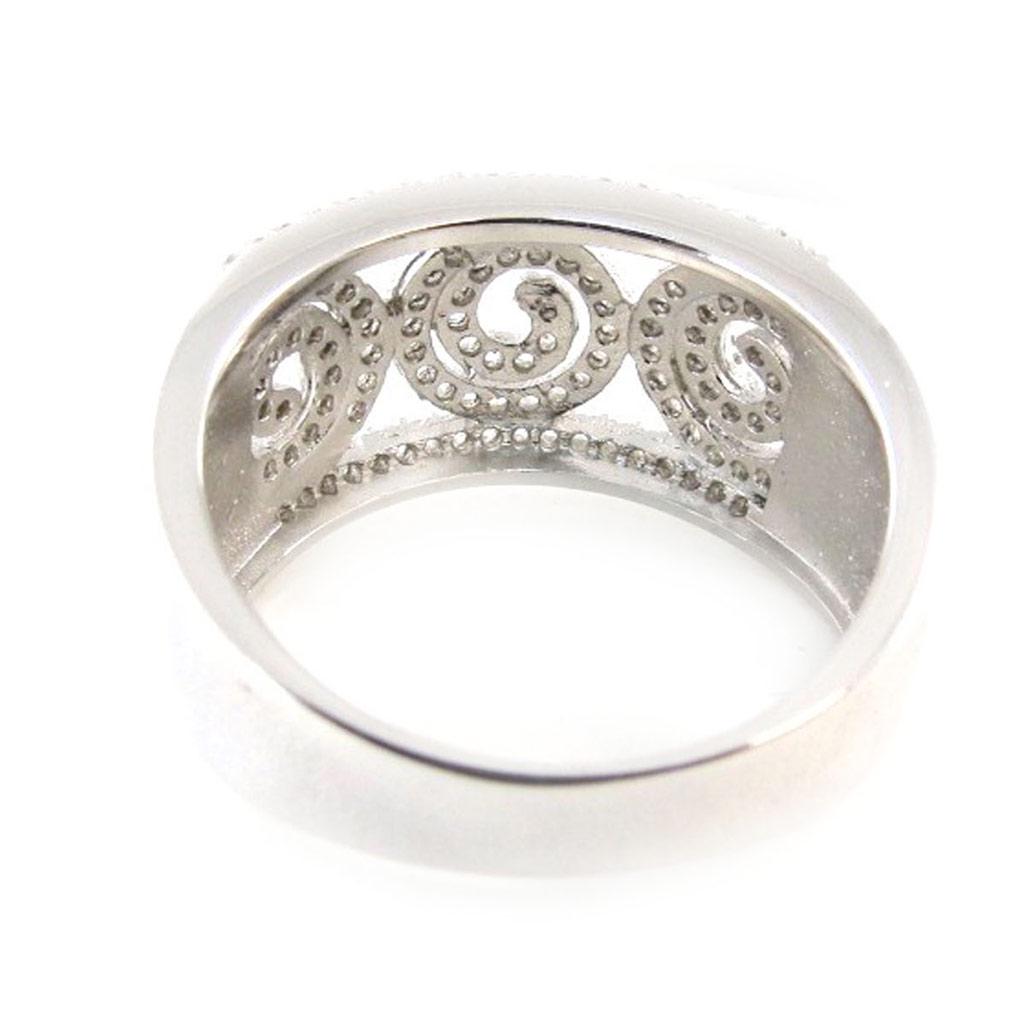 Серебряное кольцо "Богиня" белое серебро (родий) - 11 мм