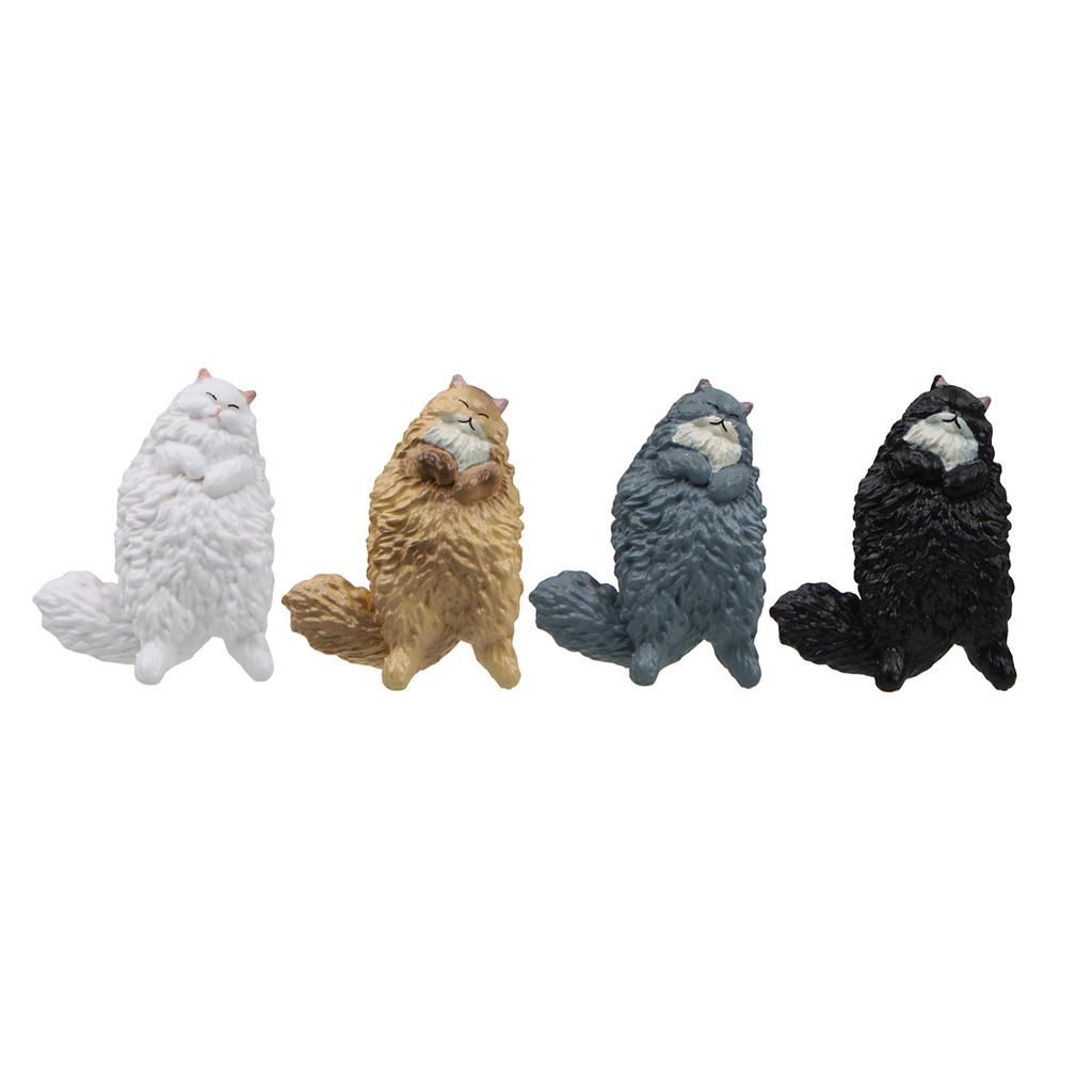 4pcs Cute Cartoon Sleeping Cat Model Ornament Set Accessories Decoration