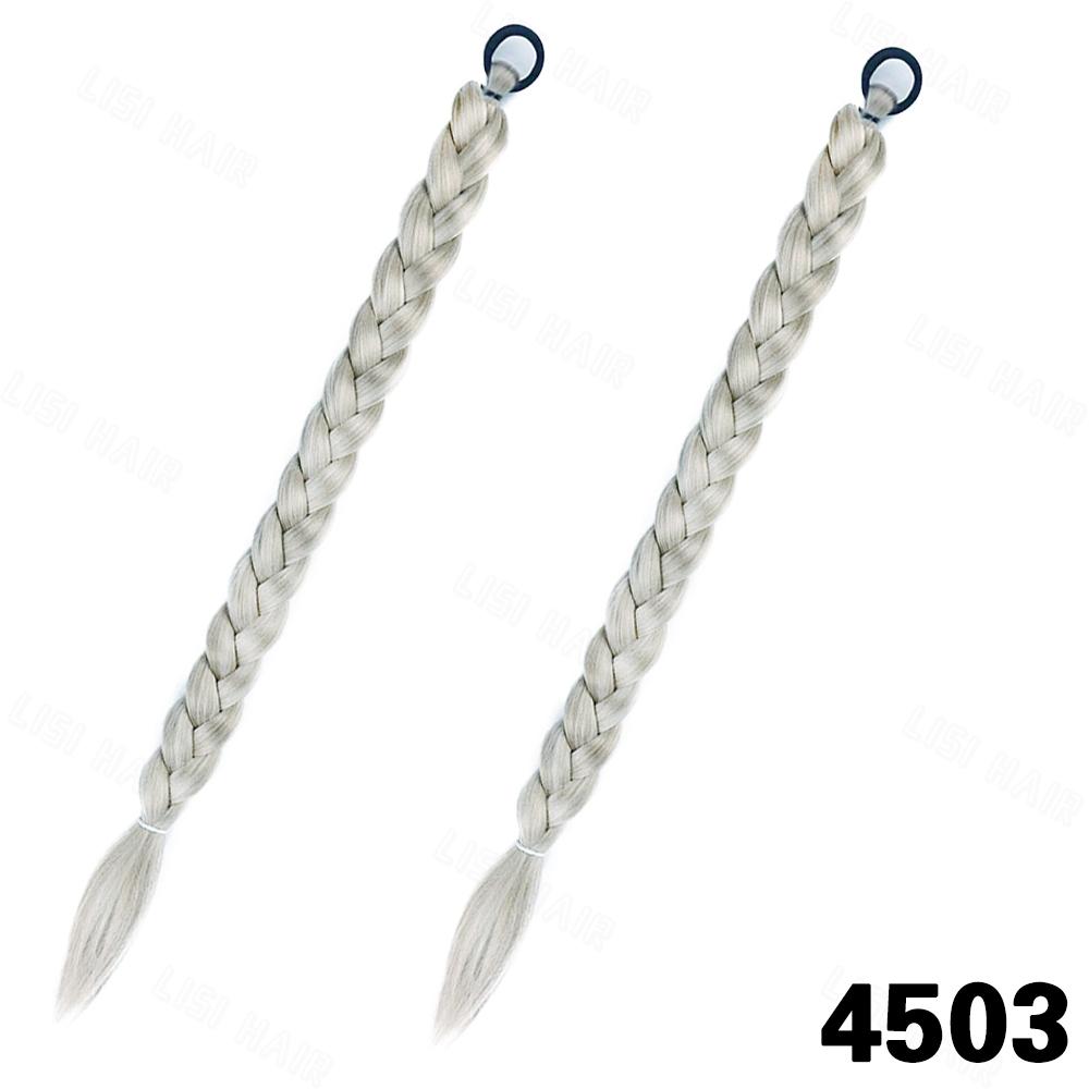 XINRAN 2 шт. синтетические длинные прямые косички для наращивания волос в виде хвостика, резинка для обертывания вокруг поддельных волос для женщин и девочек, повседневная одежда, аксессуары для волос