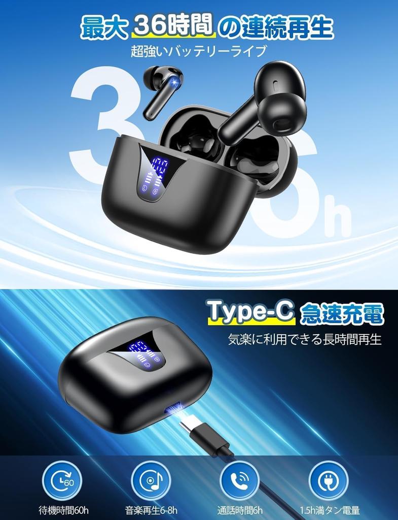 Беспроводные наушники Bluetooth Модель Переосмысление Индустрии A1 Bluetooth Автоматическое Касание IPX7 LED С Громкостью Наушники, [Стандарты 2025] Наушники,